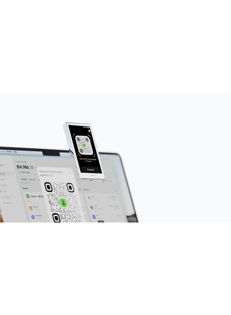 OneKey Pro Crypto Cold Wallet – Air-gapped, Offline Keys, 4× EAL6+ Secure Elements, 3.5" Touchscreen, Fingerprint Unlock, Bluetooth/USB-C, Supports 10,000+ Coins & NFTs - Image 4